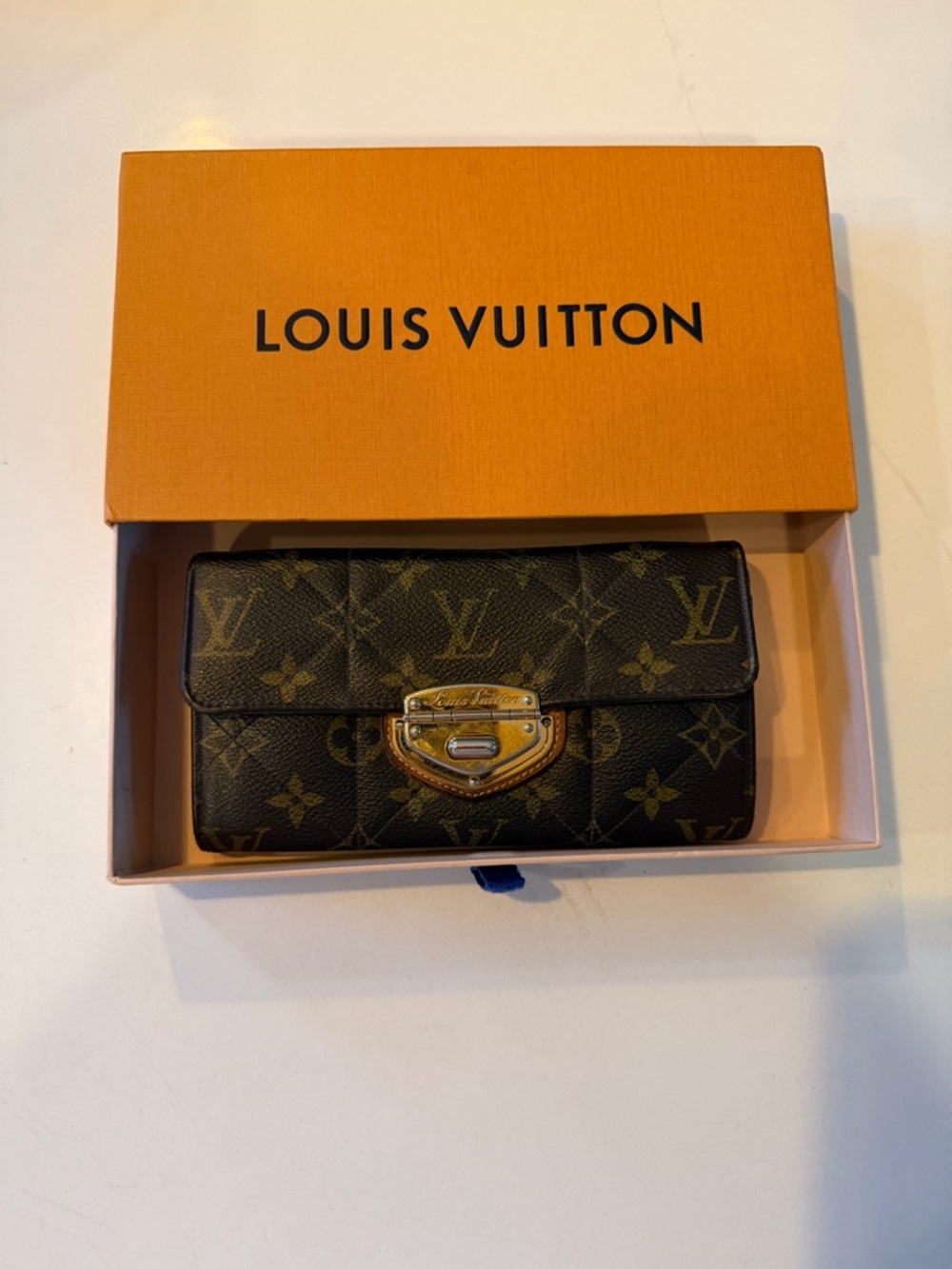 Louis Vuitton Monogram Canvas Clutch Wallet - Dark Brown with Gold Hardware